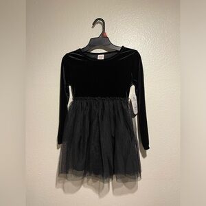 Black Velvet Tulle Dress - Girls